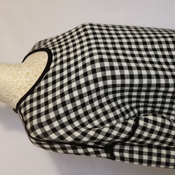 J Jill Sweater Black Gingham Reversable Crew Neck Long Sleeve Farmhouse Size M - Picture 7 of 13